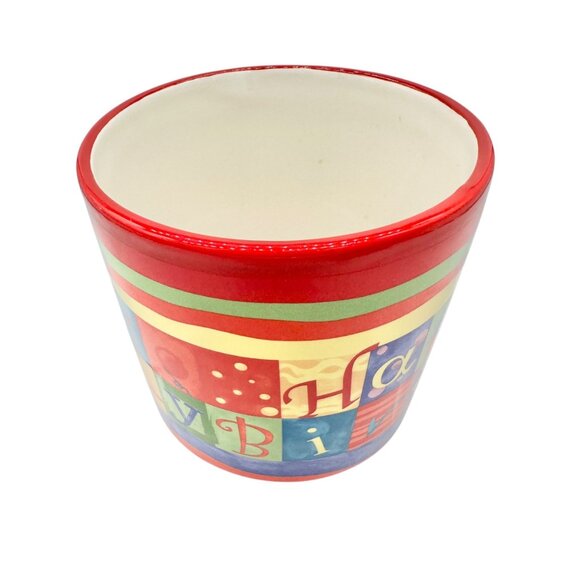 FTD Ceramic Happy Birthday Planter Pot Red and Multicolor 5 Inch Diameter - Picture 8 of 8